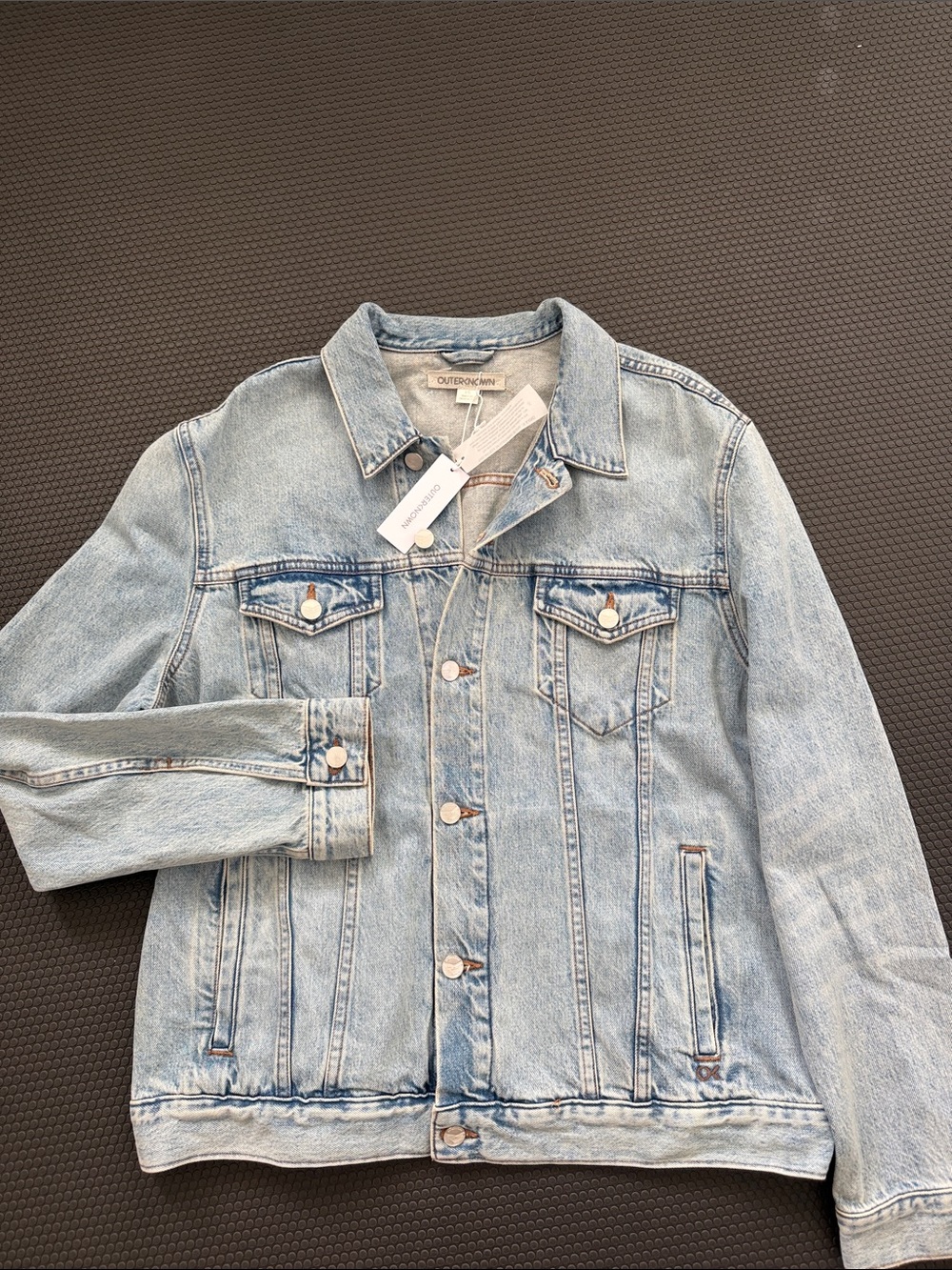 Outerknown Sustainable Light Wash Denim Jacket for Men Size Large with Tags.
